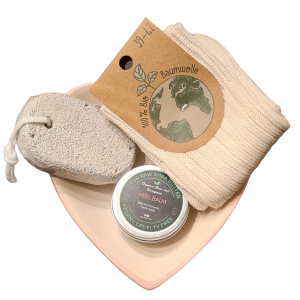 Shea Heel Balm, natural lava pumice stone, 100% organic cotton socks pack